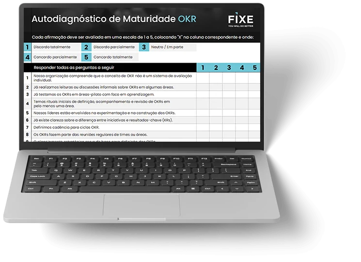 FIXE CONSULTING LP MOCKUP IMG AUTODIAGNOSTICO DE MATURIDADE OKR FIXE